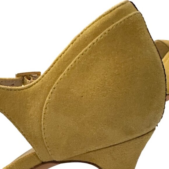 Boden Tisha Polka Dot Cow Hide and Yellow Suede Strappy Heels - Size 8.5 - Picture 11 of 16